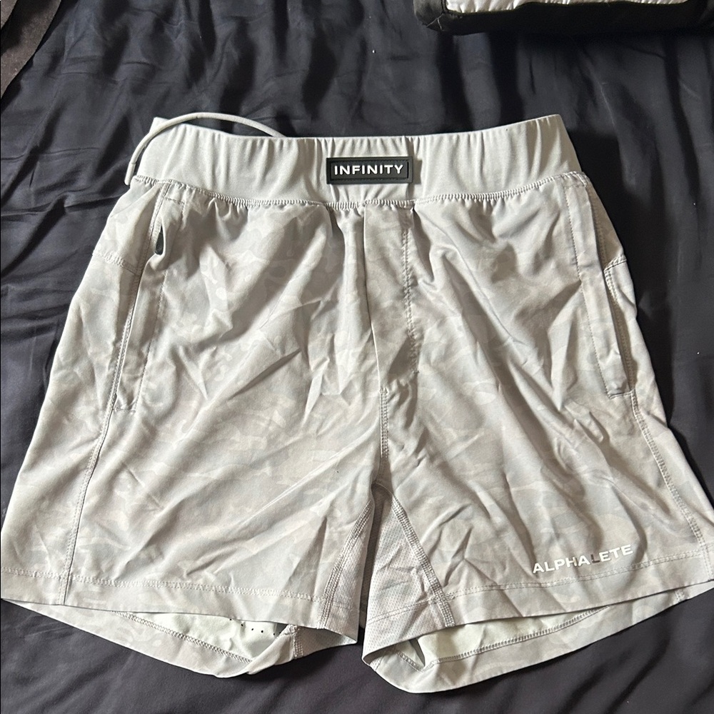 Alphalete Infinity Light Gray Athletic Shorts